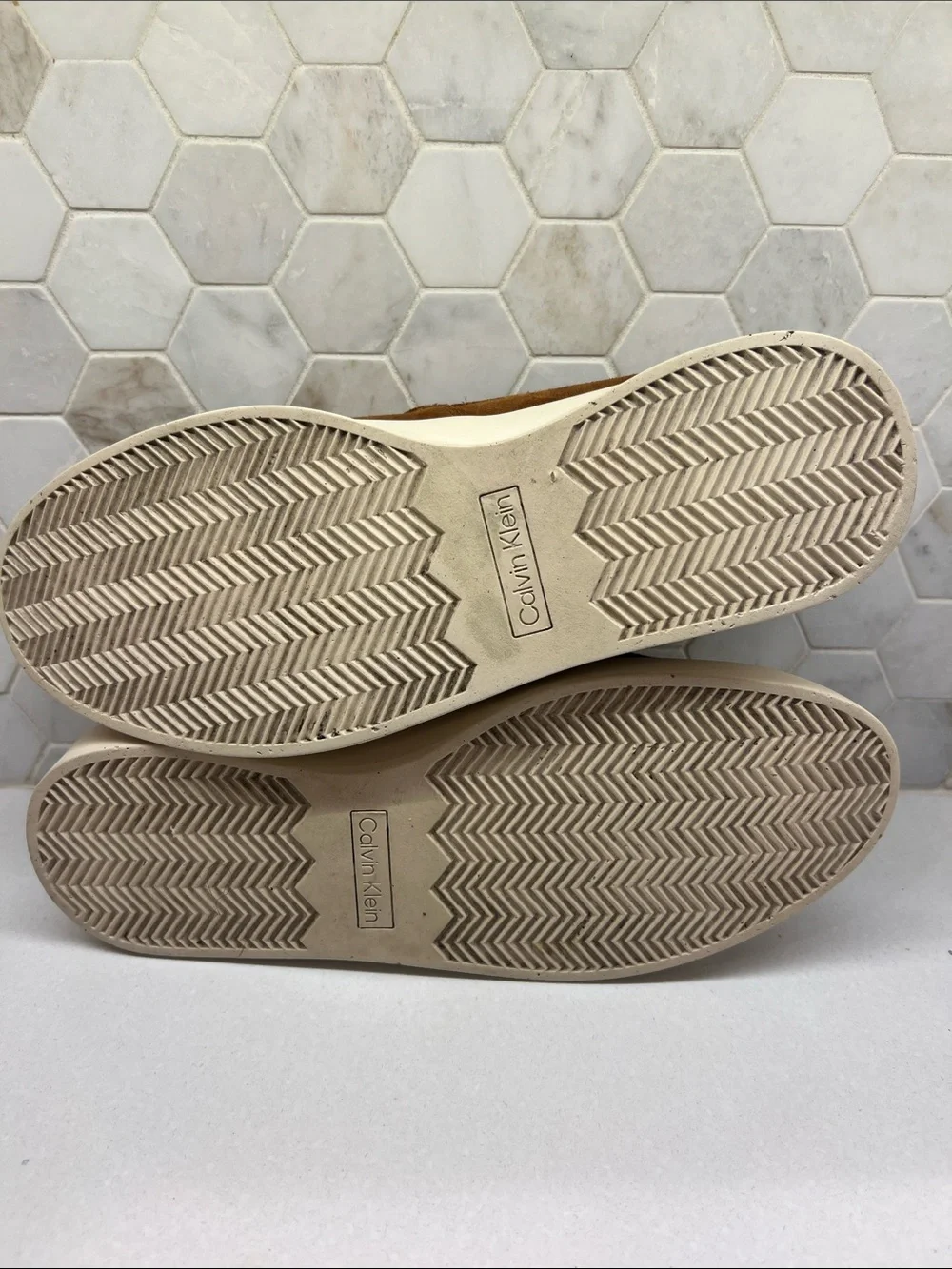 Calvin Klein Men's Chestnut Suede Slip-On Loafers Size 11 - Picture 4 of 5